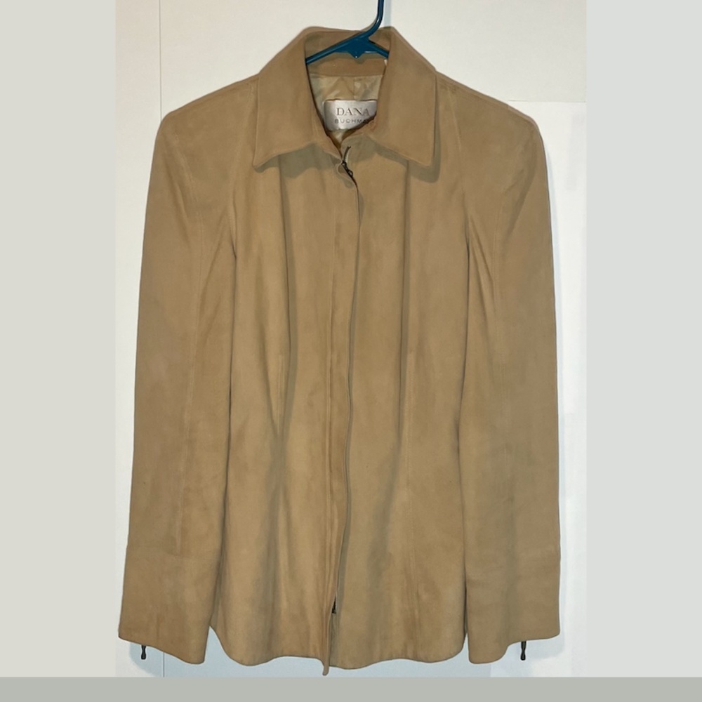 Dana Buchman Lamb Suede Jacket Beige - Size 4